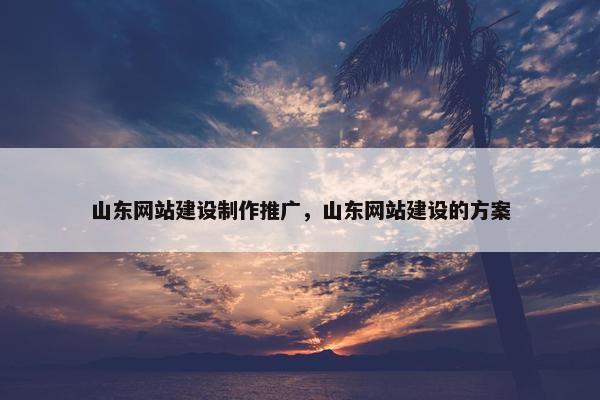 山东网站建设制作推广，山东网站建设的方案