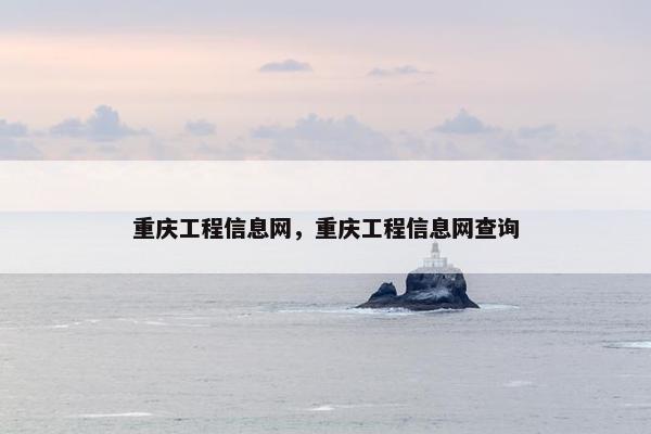 重庆工程信息网，重庆工程信息网查询