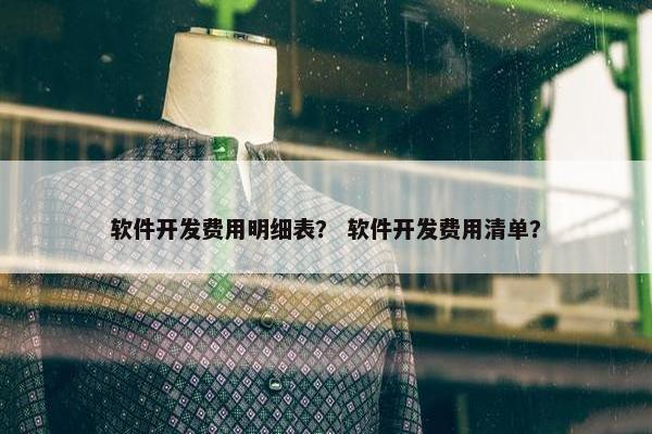 软件开发费用明细表？ 软件开发费用清单？
