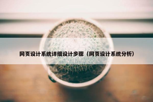 网页设计系统详细设计步骤（网页设计系统分析）