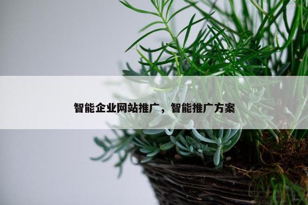 智能企业网站推广，智能推广方案