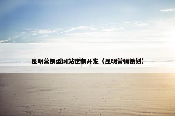 昆明营销型网站定制开发（昆明营销策划）