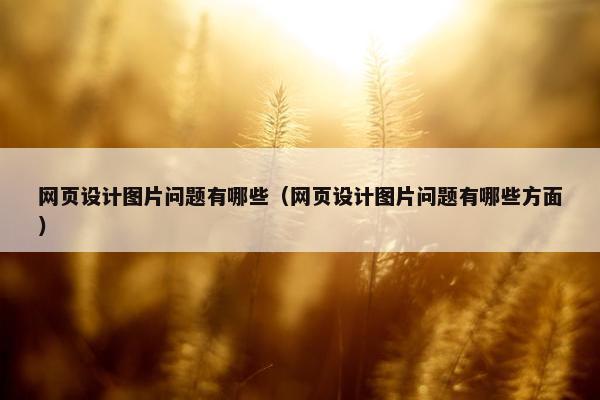 网页设计图片问题有哪些（网页设计图片问题有哪些方面）