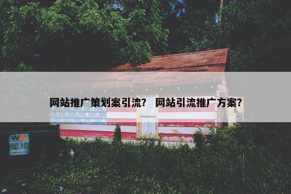 网站推广策划案引流？ 网站引流推广方案？