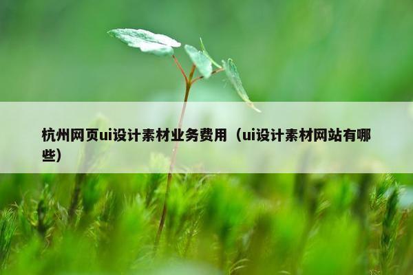 杭州网页ui设计素材业务费用（ui设计素材网站有哪些）