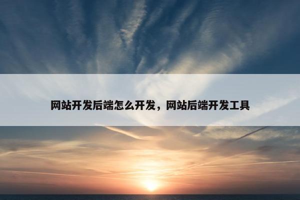 网站开发后端怎么开发，网站后端开发工具