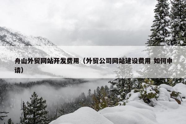 舟山外贸网站开发费用（外贸公司网站建设费用 如何申请）