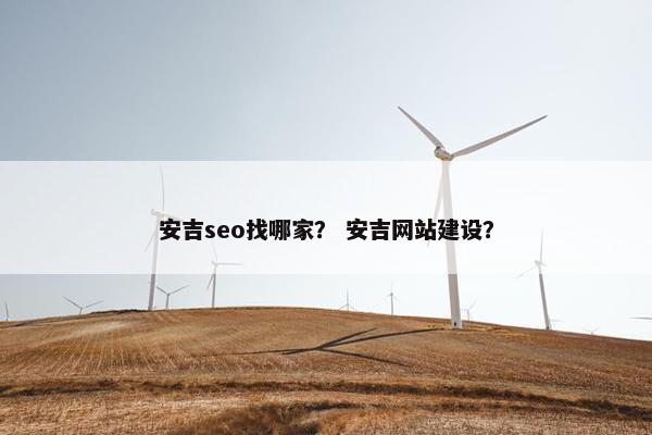 安吉seo找哪家？ 安吉网站建设？