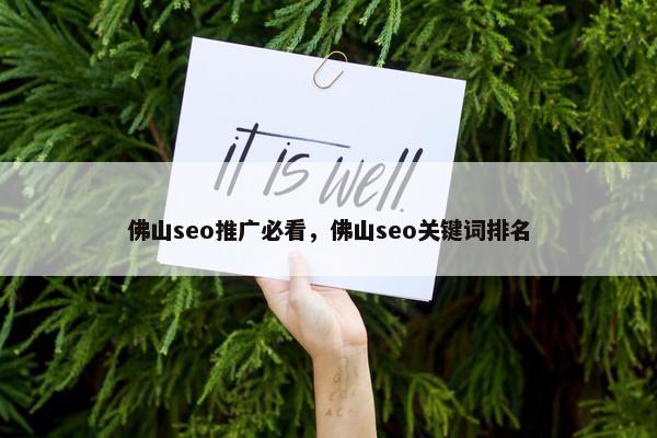 佛山seo推广必看，佛山seo关键词排名
