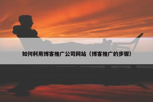如何利用博客推广公司网站（博客推广的步骤）