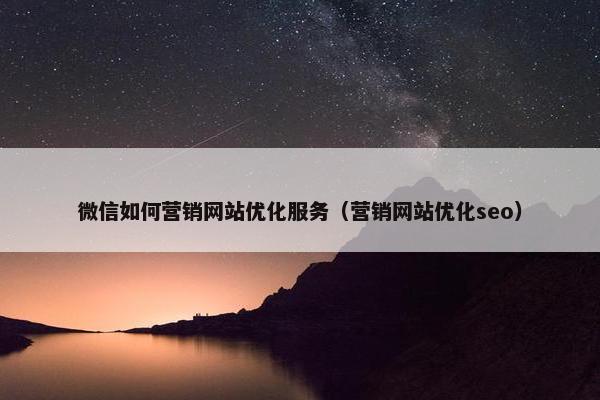 微信如何营销网站优化服务（营销网站优化seo）