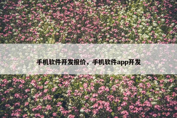 手机软件开发报价，手机软件app开发