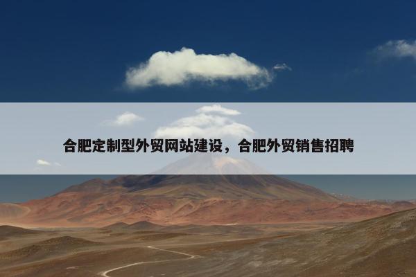 合肥定制型外贸网站建设，合肥外贸销售招聘