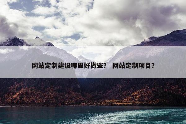 网站定制建设哪里好做些？ 网站定制项目？