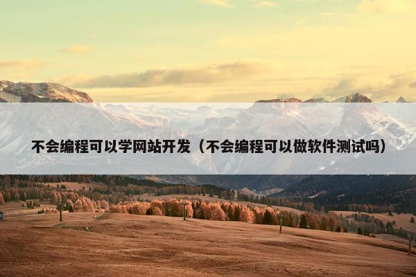 不会编程可以学网站开发（不会编程可以做软件测试吗）