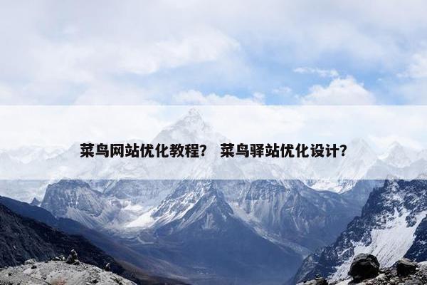 菜鸟网站优化教程？ 菜鸟驿站优化设计？