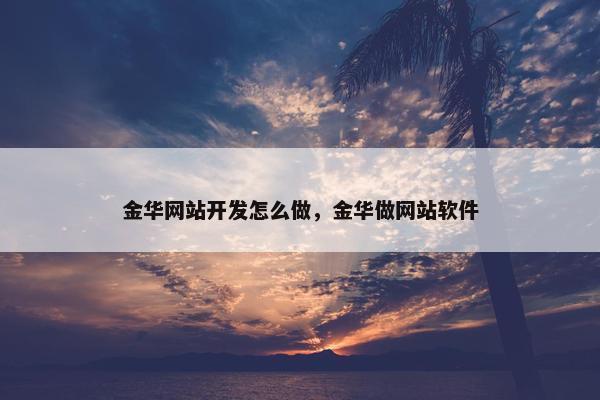 金华网站开发怎么做，金华做网站软件