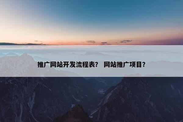 推广网站开发流程表？ 网站推广项目？