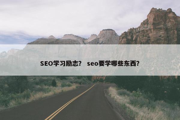 SEO学习励志？ seo要学哪些东西？