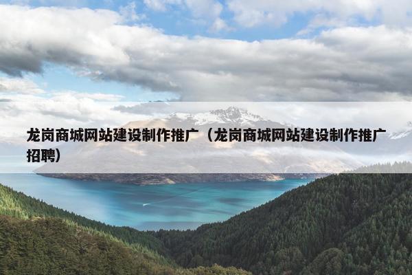 龙岗商城网站建设制作推广（龙岗商城网站建设制作推广招聘）