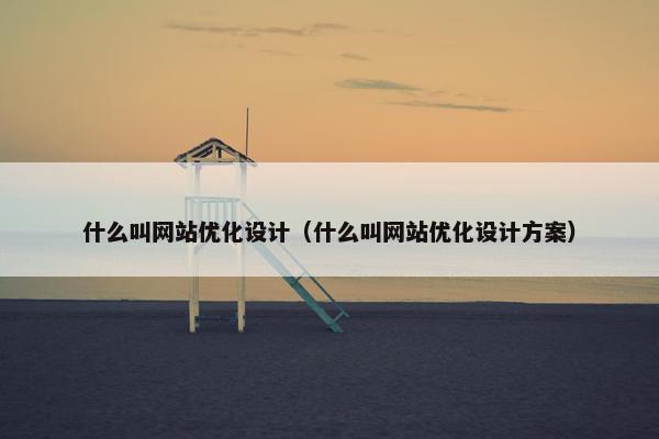 什么叫网站优化设计（什么叫网站优化设计方案）