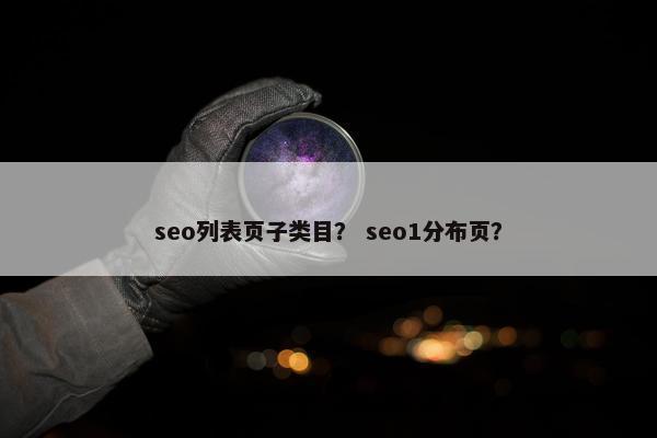seo列表页子类目？ seo1分布页？