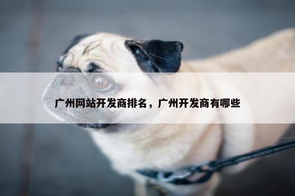广州网站开发商排名，广州开发商有哪些