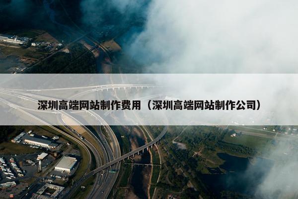 深圳高端网站制作费用（深圳高端网站制作公司）