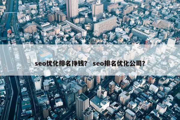 seo优化排名挣钱？ seo排名优化公司？
