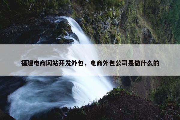 福建电商网站开发外包，电商外包公司是做什么的
