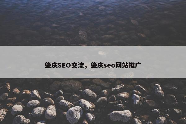 肇庆SEO交流，肇庆seo网站推广