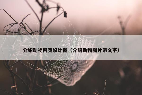 介绍动物网页设计图（介绍动物图片带文字）