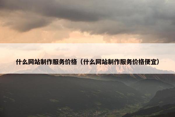 什么网站制作服务价格（什么网站制作服务价格便宜）