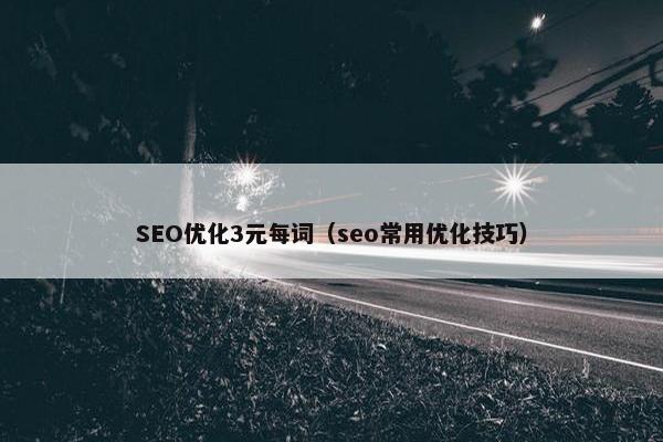SEO优化3元每词（seo常用优化技巧）
