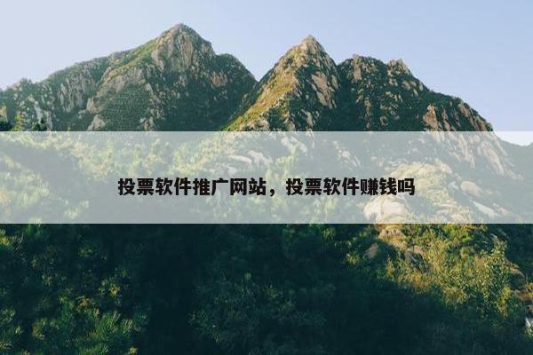 投票软件推广网站，投票软件赚钱吗