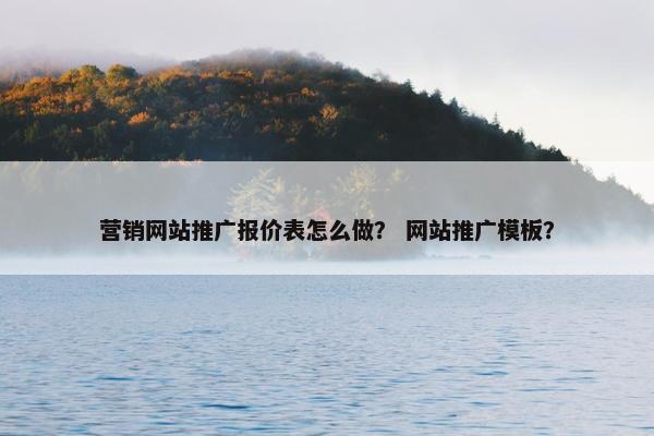 营销网站推广报价表怎么做？ 网站推广模板？