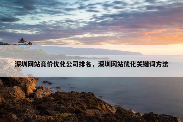 深圳网站竞价优化公司排名，深圳网站优化关键词方法