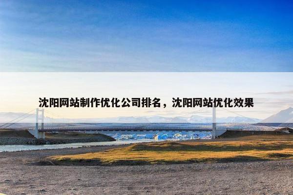沈阳网站制作优化公司排名，沈阳网站优化效果