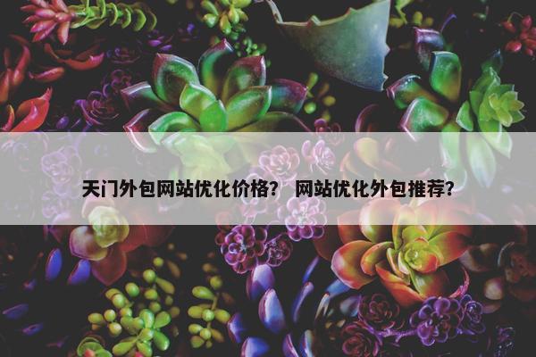 天门外包网站优化价格？ 网站优化外包推荐？