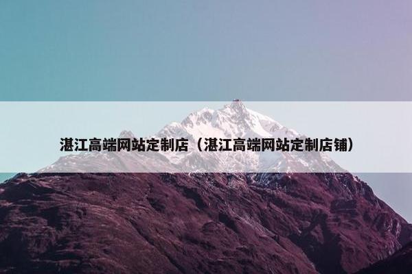 湛江高端网站定制店（湛江高端网站定制店铺）