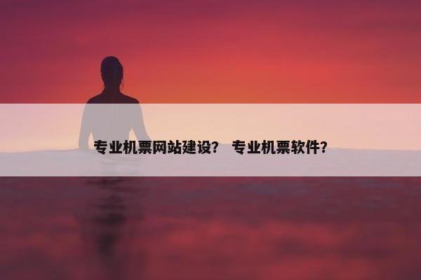 专业机票网站建设？ 专业机票软件？
