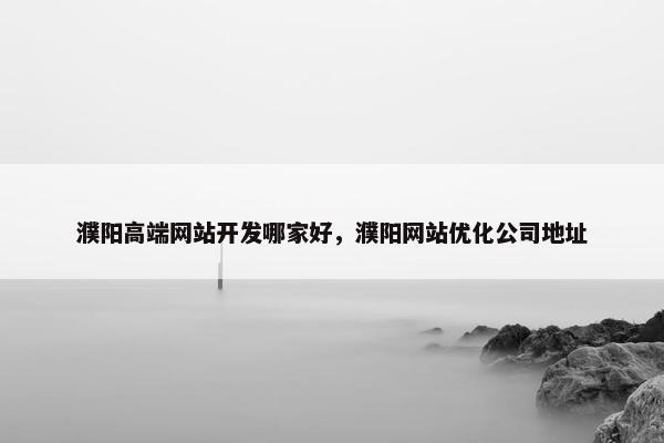 濮阳高端网站开发哪家好，濮阳网站优化公司地址
