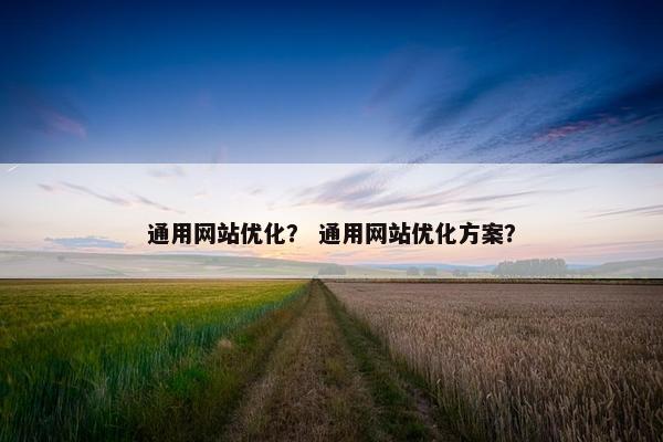 通用网站优化？ 通用网站优化方案？