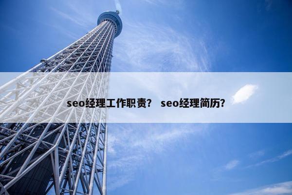 seo经理工作职责？ seo经理简历？