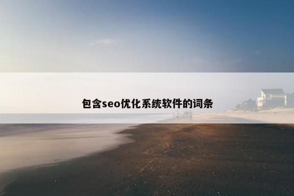 包含seo优化系统软件的词条