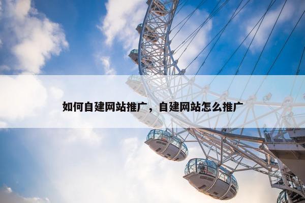 如何自建网站推广，自建网站怎么推广