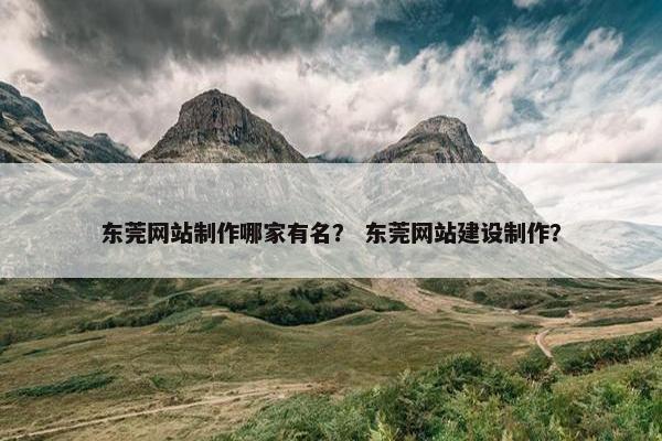 东莞网站制作哪家有名？ 东莞网站建设制作？