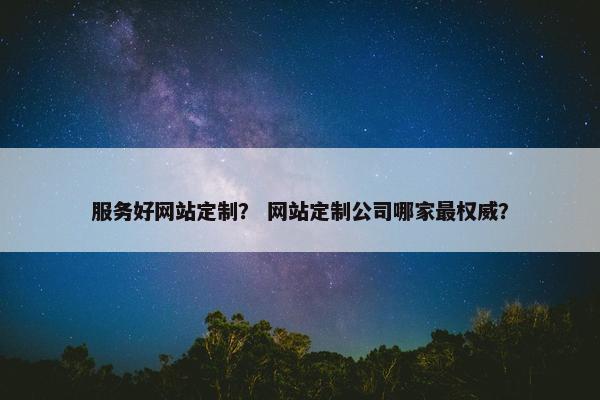 服务好网站定制？ 网站定制公司哪家最权威？