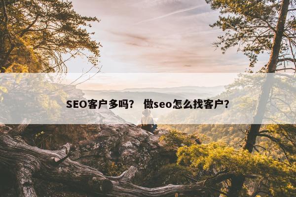 SEO客户多吗？ 做seo怎么找客户？