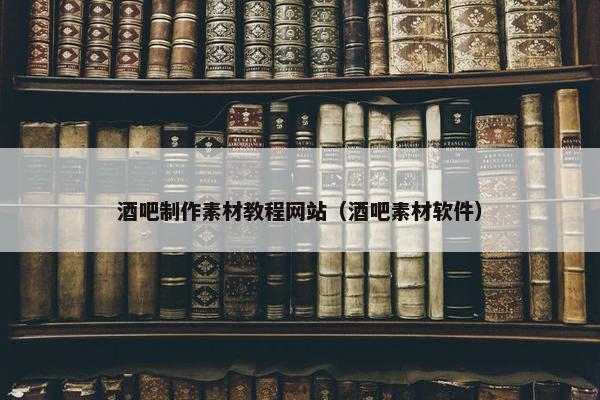 酒吧制作素材教程网站（酒吧素材软件）